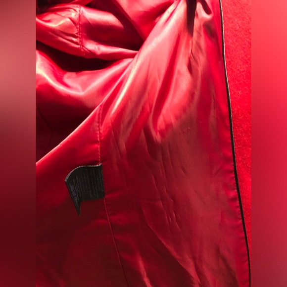 Steve Madden red wool coat -size small - pea coat style w/ detachable cowl neck - Picture 17 of 17
